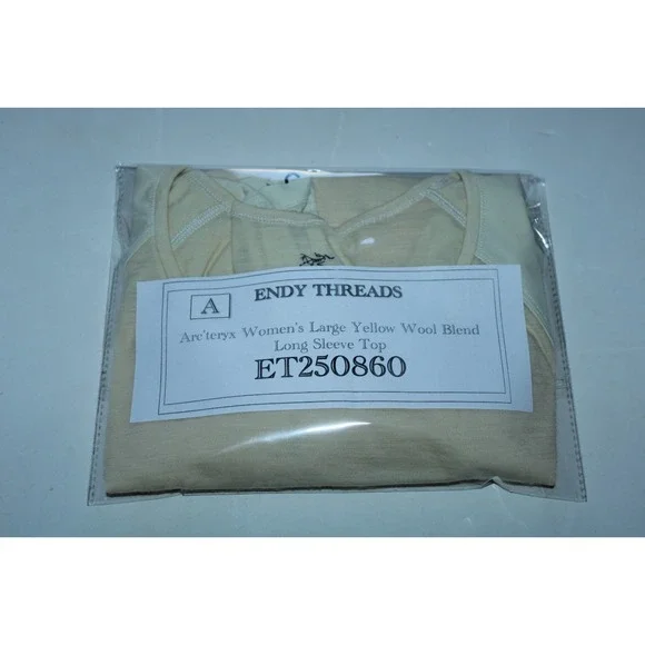 Arc'teryx Women's Large Yellow Wool Blend Long Sleeve Top - Picture 12 of 12